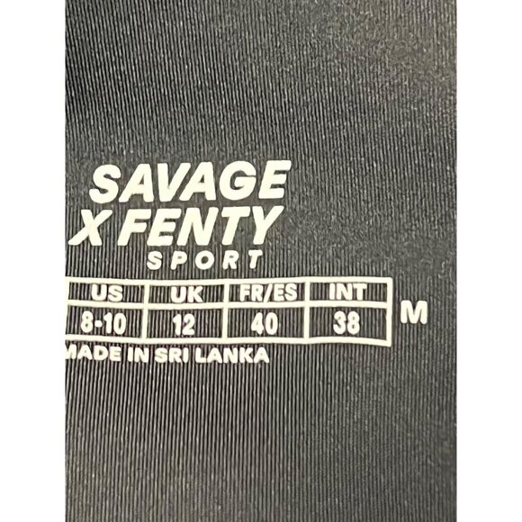 Savage X Fenty Sport Black High-Waist Leggings Medium M Skinny Stretch New - Picture 7 of 9